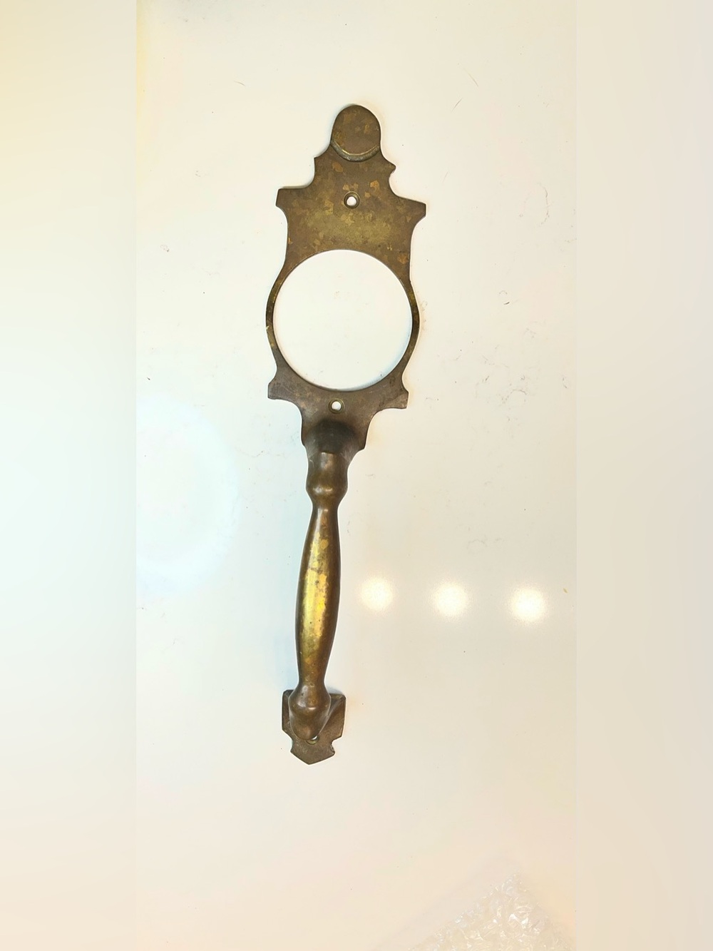 FINE ANTIQUE ARTS & CRAFTS SOLID BRASS FRONT DOOR HANDLE